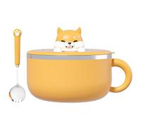 Bol de nouilles instantanées avec poignées Bol de nouilles ramen de 1200 ml Bol de ramen instantané avec couvercle et cuillère Cuiseur à ramen portable allant au micro-ondes Bol à ramen au micro-ondes