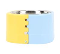 Bol de Nourriture, Bol pour Chien Augmente l'appétit, Usage Multiple avec Support en Plastique pour la Maison (Bleu et Jaune)