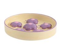 Bol de Nourriture Lente pour Animaux de Compagnie, Chat, Chien, Aide à la Graisse, sain, Lisse, Rond, épais, Belle Fleur Peinte, mangeoire Lente pour Chat en céramique