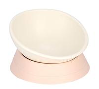 Bol de Nourriture pour Chat, Bol surélevé incliné, Jolis Bols surélevés Anti-vomissements pour Chatons, Chats Adultes, Petits Chiens (White)