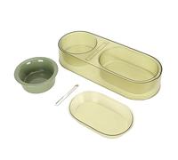 Bol de Nourriture pour Chat, Double Bol pour Chat, Antidérapant, Sûr, Multifonctionnel, Amovible avec Cuillère à Mélanger pour Cour (Vert)