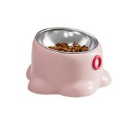 Bol de nourriture pour chat - Grand incliné | Mangeoire en acier inoxydable - Le support surélevé pour bols d'eau pour animaux de compagnie empêche le basculement à l'intérieur et à l'extérieur, facil