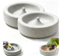 Bol de Nourriture pour Oiseaux en Pierre Ponce Naturelle (2pcs) | mangeoire à oiseaux/bol d'eau en pierre ponce, mangeoire pour cage à oiseaux, plat portable stable résistant à l'usure