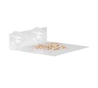 Bol de nourriture pour oiseaux sauvages, bac de récupération en acrylique transparent pour restes de nourriture - Plateau de nourriture pour oiseaux sauvages avec ventouse, pour balcon, terrasse