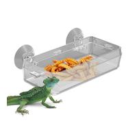 Bol de nourriture pour reptiles, plat de nourriture pour reptiles anti-fuite - Rebord d'alimentation pour reptiles,Plat alimentaire Anti-fuite, bassin d'alimentation Transparent Durable pour Gecko, ca