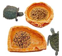 Bol de nourriture pour reptiles | Plateau de nourriture en résine pour reptiles | Gamelle pour reptile, réservoir ou accessoire d'aquarium pour léopard, gecko, lézard, tortue, escargot, ermite, crabe