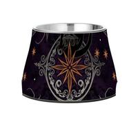 Bol de nourriture surélevé en acier inoxydable pour chats noirs d'Halloween sans couture pour chiens, lapins, oiseaux pour manger lentement, platos de comida para perros