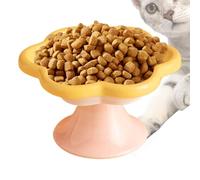 Bol de nourriture surélevé pour chat - Bol surélevé en céramique avec fleurs, plat de nourriture et d'eau pour chats, petits chiens, récipient d'alimentation antidérapant pour animaux de compagnie, ma