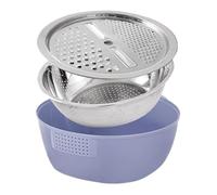 Bol de passoire à rondelle de riz : bassin de drainage pour la maison, bassin de nettoyage des aliments de cuisine | Passoire de grande capacité avec râpe en acier inoxydable, bol de passoire