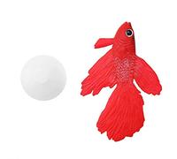 Bol De Poisson en Silicone Réaliste pour Aquarium Décoration Drôle et Originale avec Petit Poisson Artificiel (Betta Rouge)
