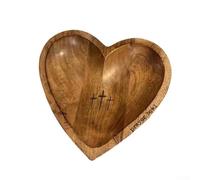 Bol de prière en bois en forme de cœur - Une touche distinctive pour votre coin spirituel ou votre don (marron foncé)