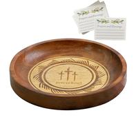 Bol de prière en bois, fabriqué à la main, cartes de pâte en bois, bols rustiques pour église, décoration d'intérieur religieuse, congrégation, méditation, table d'autel, cadeau, cadre spirituel