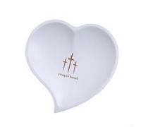 Bol de prière en bois naturel en forme de cœur pour la méditation et la pleine conscience spirituelle (blanc)