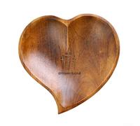 Bol de prière en bois naturel fabriqué à la main en forme de cœur pour la croissance spirituelle avec détails fins pour la pleine conscience (marron)