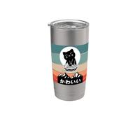 Bol de ramen de chat mignon silhouette de personnages Gobelet isotherme en acier inoxydable double paroi
