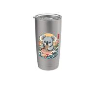Bol de ramen mangeant un koala mignon - Motif vagues Gobelet isotherme en acier inoxydable double paroi
