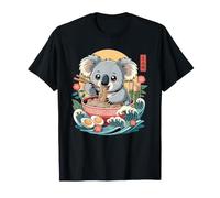 Bol de Ramen Mangeant Un Koala Mignon - Motif Vagues T-Shirt
