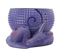 Bol de rangement de fil en résine motif dragon et œuf, support de bol de fil avec trous pour les projets de tricot au crochet, illustration fonctionnelle pour un glissement de fil (Violette)