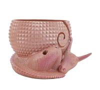 Bol de rangement pour fils avec trous, support en résine à motif dragon et œuf pour les projets de crochet et de tricot, organisateur artisanal fonctionnel avec deux fentes pour ac (Couleur cuivre)