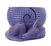 Bol de rangement pour fils avec trous, support en résine à motif dragon et œuf pour les projets de crochet et de tricot, organisateur artisanal fonctionnel avec deux fentes pour ac (Violette)
