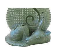 Bol de rangement pour fils avec trous, support en résine à motif dragon et œuf pour les projets de crochet et de tricot, organisateur artisanal fonctionnel avec deux fentes pour ac (Vert OD)