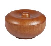 Bol de rasage - Porte-savon, récipient en bois pour rasage humide, bassin sculpté avec bouchon hermétique, approvisionnement en barbage, tasse ronde polie pour mousser, toilettage et nettoyage à la