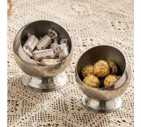 Bol de service en acier inoxydable - avec une base stable pour les dattes, les noix et les trempettes, bol de préparation moderne pour la maison et l'hôtellerie Argent 14,Argent 12,Argent 10UnicoloreA