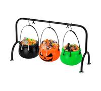 Bol De Service En Forme De Chaudron De Sorcière,Porte-Friandises Chaudron Sorcière - 3 Pièces avec Support pour Table Dessert Dînette Mariage Pique Nique Fête Extérieur Halloween