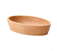 Bol de service ovale en bois d'hévéa naturel, fabriqué à la main, plateau en bois en forme de bateau pour salades, fruits, collations, sushis, vaisselle de cuisine élégante pour salle à manger de fête