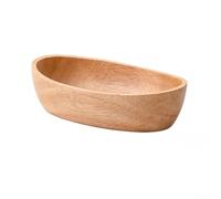 Bol de service ovale en bois d'hévéa naturel, fabriqué à la main, plateau en bois en forme de bateau pour salades, fruits, collations, sushis, vaisselle de cuisine élégante pour salle à manger de fête