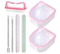 Bol de trempage pour ongles, kits de dissolvant de vernis gel, outil de retrait de poudre de trempage, brosse, repousse-cuticules, éplucheur de cuticules, bol de trempage de limes