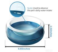Bol d'eau 2 en 1 pour chat, Type combiné, bol de nourriture pour chien, bols interactifs oscillants pour animaux de compagnie, intérieur et extérieur, moustache, Fatigue, assiette (Bleue)