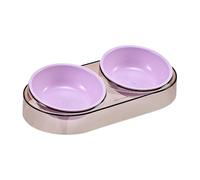 ＡＷＨＡＯ Bol d'eau Alimentaire surélevé, Bols pour Chiens surélevés avec Support, Ensemble de Bols d'alimentation Doubles, Violet