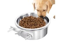 Bol d'eau de chenil, bol de nourriture pour chien en acier inoxydable avec support | Conception d'économie d'espace, bol d'eau avec support, cage coopérative bol pour animaux de compagnie monté en L
