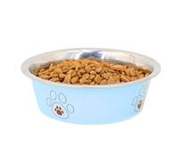 Bol d'eau en Acier Inoxydable pour Chiens - Plat d'empreinte de Dessin animé, Base antidérapante, Construction Durable à la Rouille, propreté Facile proprement | Nourriture Pratique Animaux co