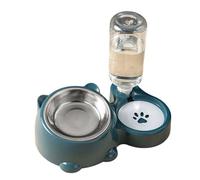 Bol d'eau et bol de nourriture pour animaux domestiques avec plateau amovible en acier inoxydable et base anti-basculement pour petits animaux avec distributeur d'eau automatique