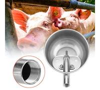 Bol d'eau Potable pour Porcs, Distributeur Automatique d'eau en Acier Inoxydable pour Porcelets et Bétail, Argent 15cm