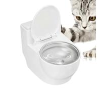 Bol d'eau pour chat - Expérience de boisson ludique, plat surélevé anti-déversement en forme de toilette | Base antidérapante bol d'eau en acier inoxydable chat pour chatons chiots chiens de petite ta
