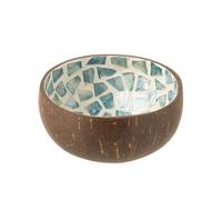 Bol déco coco mosaïque en coquillage bleu