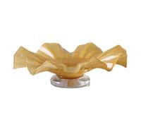 Bol décoratif Coupe à fruits ondulée et légère, en verre, grande capacité, idéale for décorer un centre de table ou for repas fête Pour la décoration intérieure(Bruin)