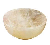 Bol décoratif en cristal de quartz jaune naturel de 7 x 3,5 cm pour offrandes d'autel, nettoyage du cristal et décoration d'intérieur