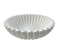 Bol décoratif moderne avec bord rainuré en forme de feuille de lotus en résine - Art créatif pour salon - Décoration d'intérieur (B)