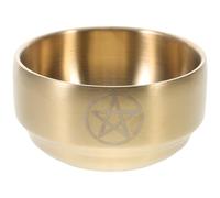 Bol Décoratif Pentagramme en Laiton Doré pour Rituels et Contemplation | Coupe Polyvalente, Finition Soignée, Style Distinctif, pour Offrande, Parfum, Bougie, Bijoux et Maquillage