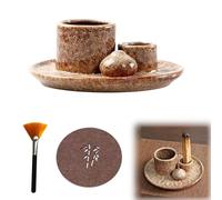 Bol D'encens 4 en 1, Porte Encens en Céramique pour Chaque Encens, Encens, Palo Santo, Sauge Blanche, Bâtons D'encens et Bougeoir pour Encens,Salle de Méditation,Yoga