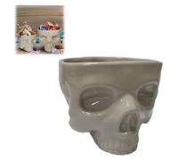 Bol d'Halloween en forme de tête de mort, plat de service squelette en céramique avec pot de fleurs et plateau de rangement, centre de table multi-usage pour décoration d'intérieur, présentation de