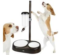 Bol Distributeur d'eau pour Animaux De Compagnie - 650 ML, avec Poteau Amovible - Bol Bouteille Distributeur Debout pour Chats Chiens,La Hauteur de La Sortie d'eau Peut Être Réglée de 1 à 40 Cm