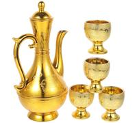 Bol d'Offrande Bouddhiste Or en PP pour Autel et contemplation | Style Rétro Solennel, Mots de Augure Gravés, Usage Rituel à Maison, Table de Parfum, Étagère