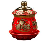 Bol d'offrande d'eau bouddhiste, coupe d'hommage rouge for le culte, approvisionnement en eau de purification, 7,2 x 10,1 x 12,2 cm, 1 pièce