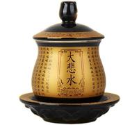 Bol d'offrande d'eau bouddhiste en céramique 6,6 x 10,1 x 11,5 cm, coupe sacrée for fournitures d'autel de Bouddha, 1 pièce