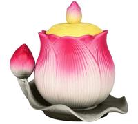 Bol d'offrande d'eau bouddhiste en céramique, 8 x 11,5 x 12,5 cm, motif floral, for autel de Bouddha, 1 pièce